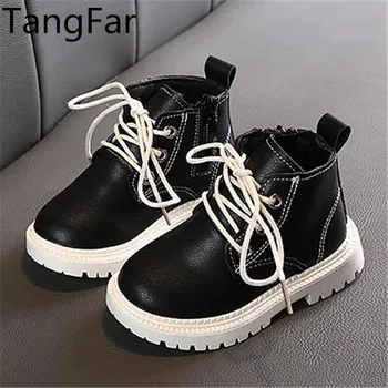

Boy Girl PU Leather Ankle Boots Fashion Waterproof Side Zip Short Boot White Light Kids Shoes Sneaker New 2020