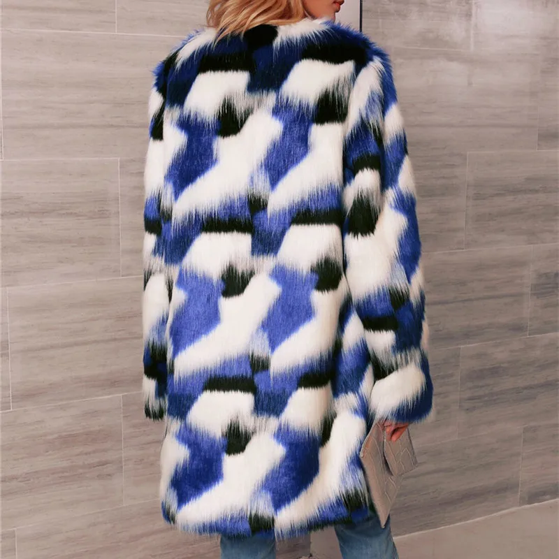 Plus Size Womens Coats Winter Korean Casual Fashion Long Faux Fur Coat Warm Clothes Jacket
