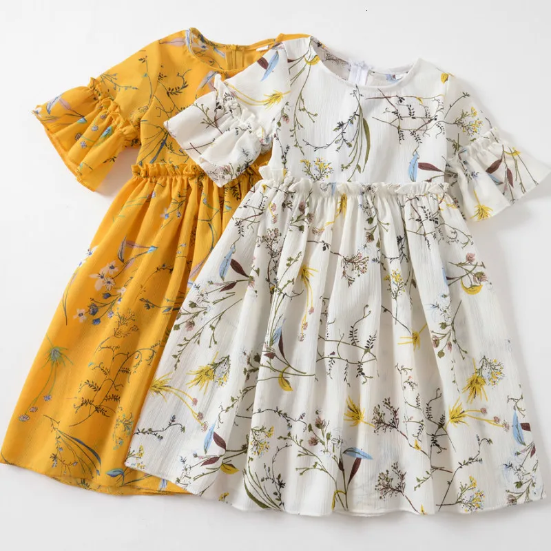 Summer Girls Suit Kids Clothing Set Teen Toddler Baby Kid Girl Ruched Floral Flower Skirt Princess Dresses Casual Clothes | Мать и
