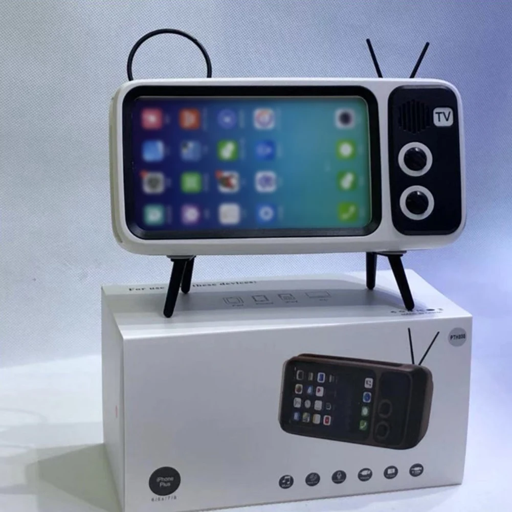 Bluetooth беспроводной динамик Ретро ТВ стиль Bluetooth аудио держатель мобильного телефона Мини Портативный Открытый Универсальный Bluetooth динамик