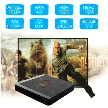 

Smart Android 9 Tv Box X99 Max Amlogic S922x Hexa-core 4k Tvbox 4gb Ddr4 128gb 2.4g/5g WIFI BT5.0 1000m Android 9.0 Set-top Box