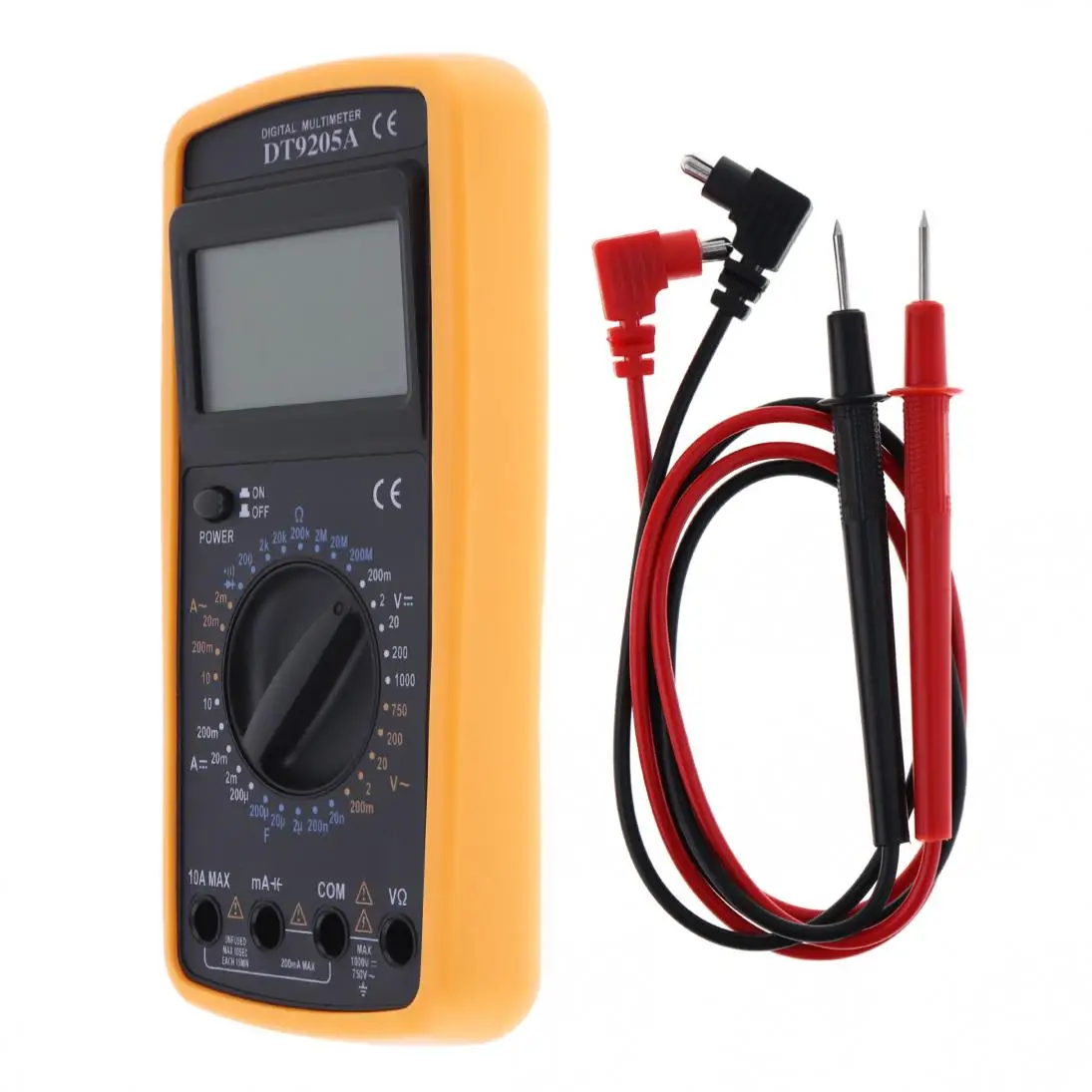 DT9205A LCD Display DMM Capacitance and hFE Test Multimetro Digital Multimeter with English Instructions