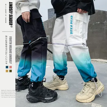 

Men's Hip Hop Women Pants Regular Straight Casual Pants 2020 Collection Hight Street AB Detachable Short Fashion Trousers Pant