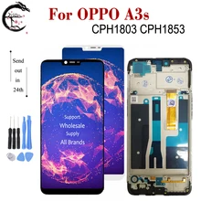 6," ЖК-дисплей с рамкой для OPPO A3s CPH1803 CPH1853 ЖК-дисплей с сенсорным сенсором дигитайзер сборка для OPPO A3s полный дисплей