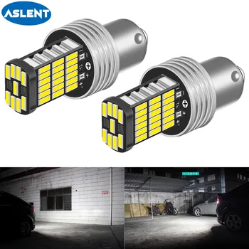 

ASLENT 2pcs P21W 1156 BA15S LED Bulbs Car Lights Turn Signal Reverse Brake Light R5W 4014 12V DC Automobiles Lamp DRL for Skoda