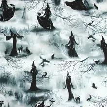 Половина двора черная серия Обычная хлопковая ткань с Хэллоуин ветер ручной работы DIY украшения одежды платье ткань хлопок CR-257