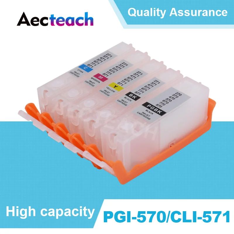 

Aecteach PGI 570 CLI 571 Printer Ink cartridge for Canon PIXMA MG5750 MG5751 MG5752-Silver MG5753-Silver MG6850 Printer