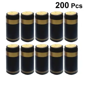 

200pcs Wine Bottle Cover Wine Bottle Heat Shrinkable Cap PVC Heat Shrink Cap for Bar Party Barware Accessories Supplies