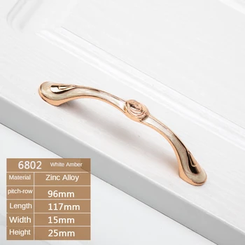 Zinc Alloy Wardrobe Drawer Knob Ivory White Kitchen Cabinet Door Handle Furniture Hardware Decoration