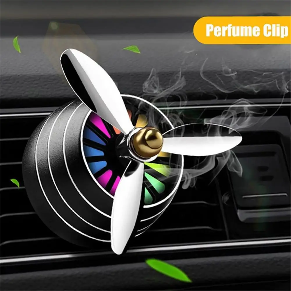 LED Light Car Air Freshener Force Propeller Shape Perfume Vent Clip Decor Vehicle Fan Aromatherapy Auto Interior Accessories | Автомобили