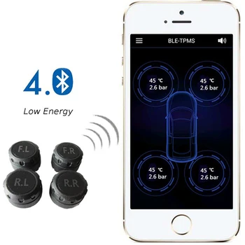 

Smart car TPMS tire pressure Alarm monitoring system Bluetooth phone APP external sensor car safety alarm Device