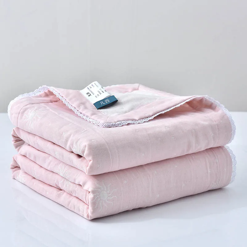 Pink Летнее одеяло, хлопковое однотонное покрывало для двойной кровати, одеяло, тонкий плед, одеяло для детей, покрывало для взрослых покрывало для кровати - Цвет: Pink