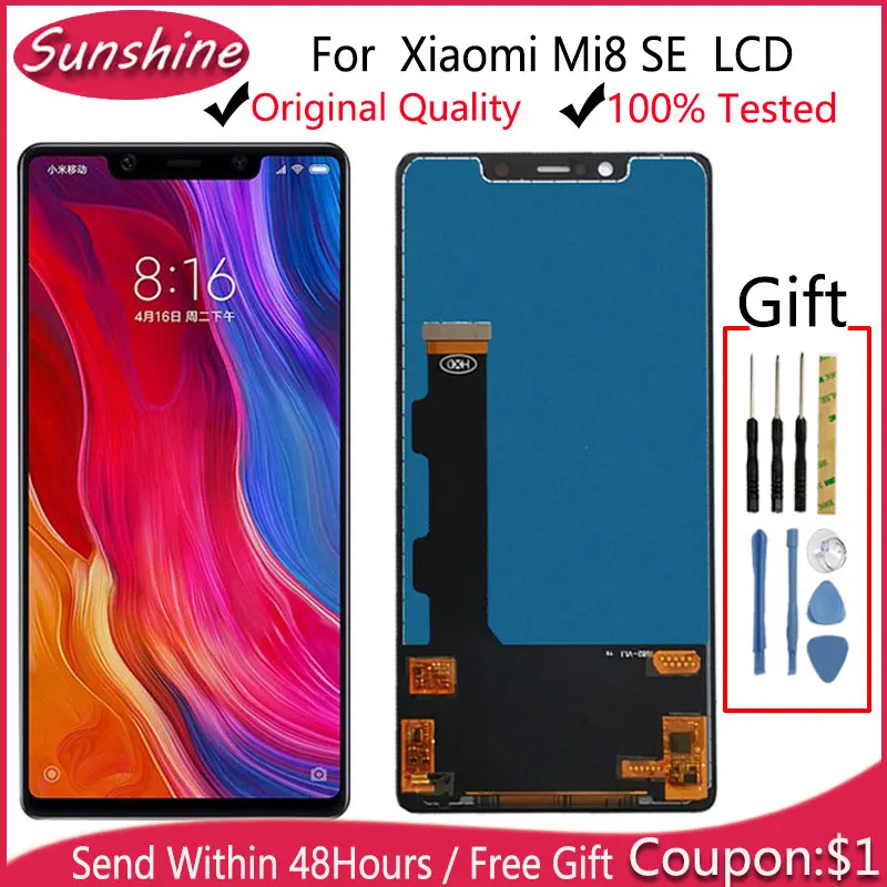 TFT LCD для Xiaomi Mi8 SE Mi 8 ЖК-дисплей сенсорный экран дигитайзер сборка Дисплей 5 88 'для