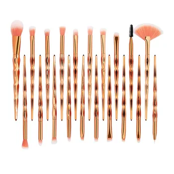 

20pcs Makeup Brushes Graduated Color Plastic Diamond Handle Soft Bristle Foundation Powder Brush For Women Makeup dfdf