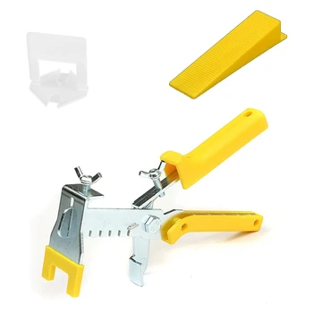 

Tile Leveling System Ceramic Tile and Stone Installation Leveling Spacer Clips and Reusable Wedges 1/8 Inch