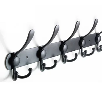 

Towel Clothes Hanging Row Hook Home Organizer Robe Coat Hanger Space Saving Hat Wall Mounted Durable Stainless Steel Door Back