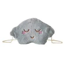 Милая плюшевая Сумка-корсбоди с облаком для женщин, мини-сумка на плечо с цепочкой для девочки-подростка, Портативная сумка для телефона, женская сумочка