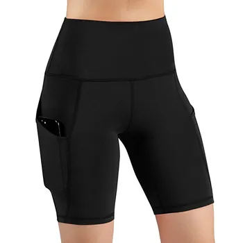 

Women High Waist Out Pocket Yoga Short Running Athletic Yoga Shorts Pants Gym Leggings Leggings Sport Women Fitness