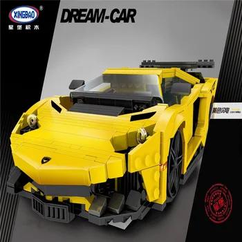 

DIY 834PCS Assembly Building Blocks City 03008 Car Series Yellow Lightningly Blocks Educational Toy Gift for Children