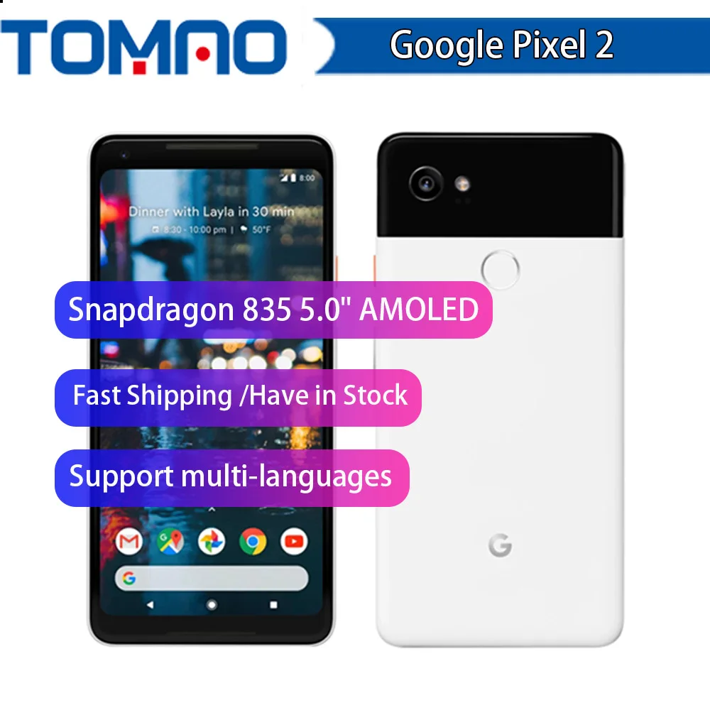 Оригинальный смартфон Google Pixel 2 экран 5 дюймов Восьмиядерный процессор Snapdragon 835 4