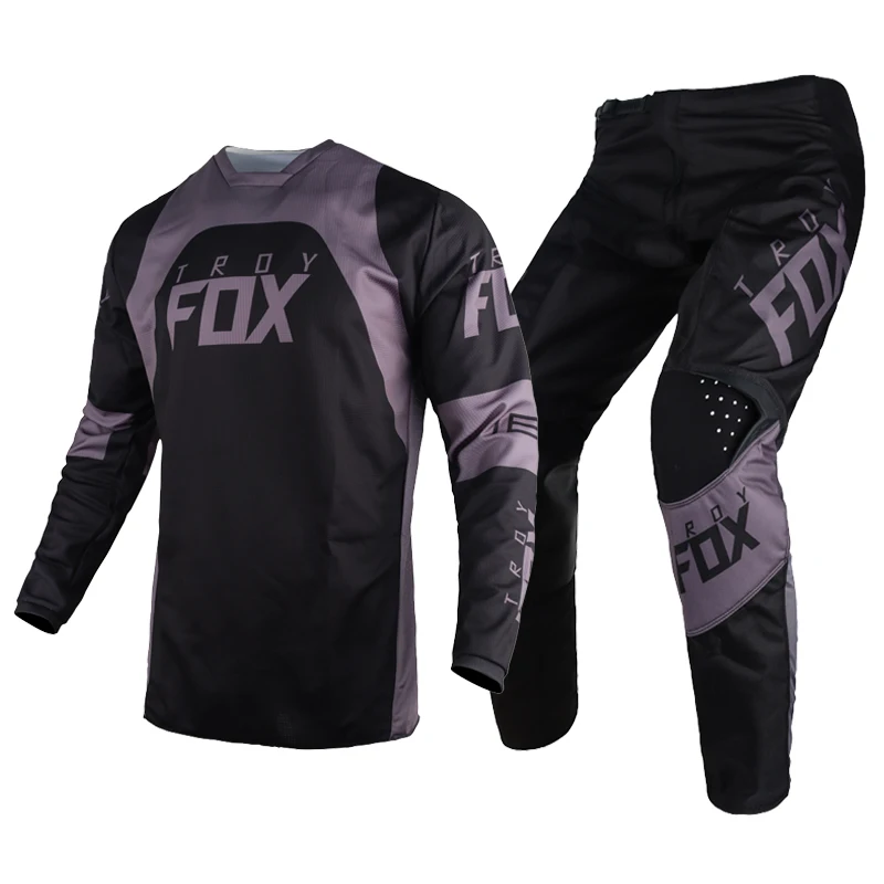 

Motocross Racing 180 Trice Lux Gear Set Jersey Pants MTB MX Dirt Bike Kits Mountain Bicycle Offroad Cycling Dark Grey Suit Mens