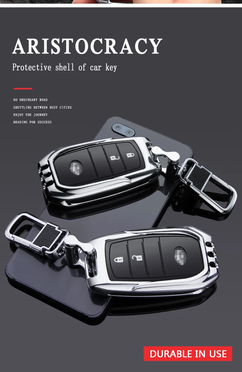 Цинковый сплав чехол для ключей автомобиля брелок для Highlander Prado Crown Land Cruiser Prius Vitz Riez RAV4 Camry Smart key защитная оболочка
