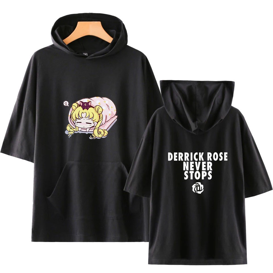 Sailor Moon Harajuku Hoodies sweatshirts Men women Clothes Short Sleeve Hooded Hip Hop Casual streetwear