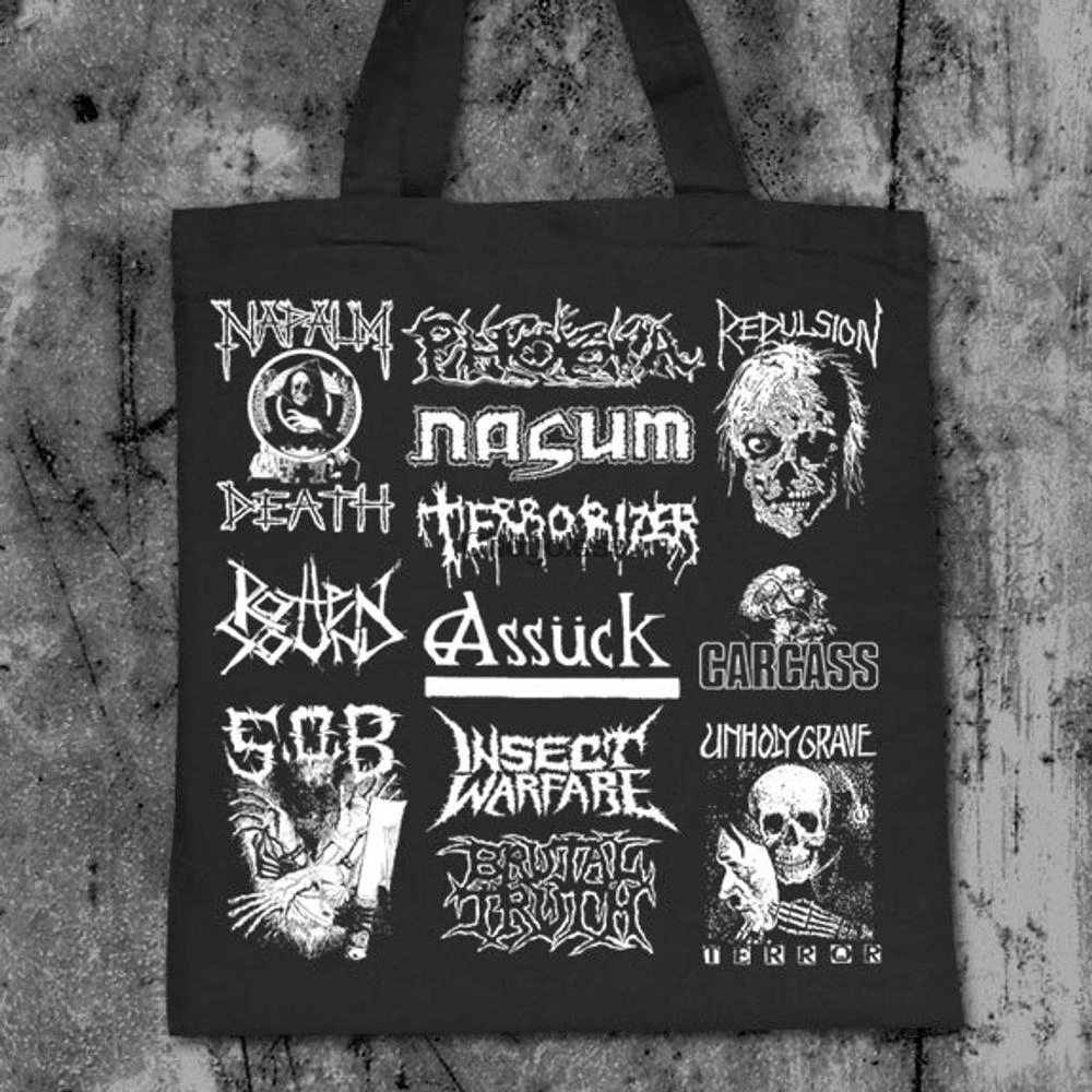 Сумка-тоут Grindcore. Napalm Death Phobia Repulsion Nasum Rotten Sound тестер Assuck S.O.B. Каркас |
