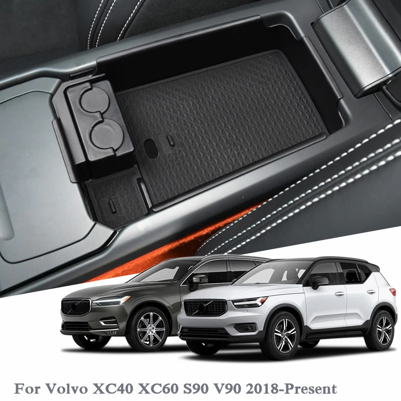 Автомобильный Стайлинг коробка для хранения для Volvo XC40 XC60 S90 V90- Автомобильная Центральная консоль подлокотник ящик для хранения покрытие для интерьера
