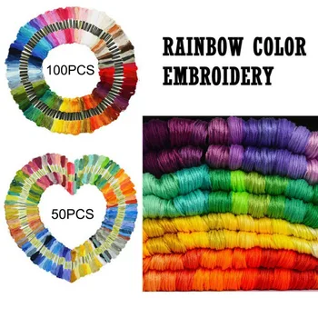 

50/100 DIY Rainbow Color Embroidery Floss Set Embroidery Thread Cross Stitch Threads Bracelets Floss Crafts Floss