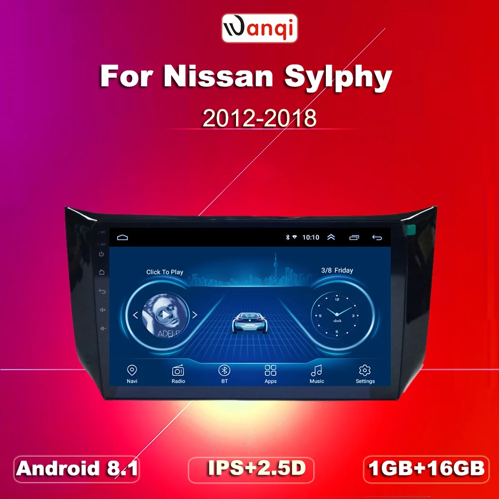 10.1inch Android 8.1 2.5D Tempered HD Touchscreen Radio for Nissan sylphy 2012-2018 with Bluetooth USB WIFI support SWC | Автомобили и