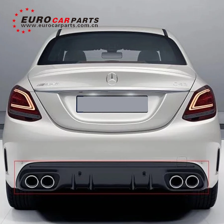2019 C Класс W205 диффузор для спортивной линии и наконечники глушителя w205 C43