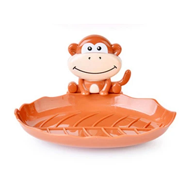 Monkey Coffee Переносной держатель для мыла с мультяшными животными без бурения Настенный мыльница для ванной комнаты домашний губчатый мыльница контейнер для губки для хранения - Цвет: Monkey Coffee