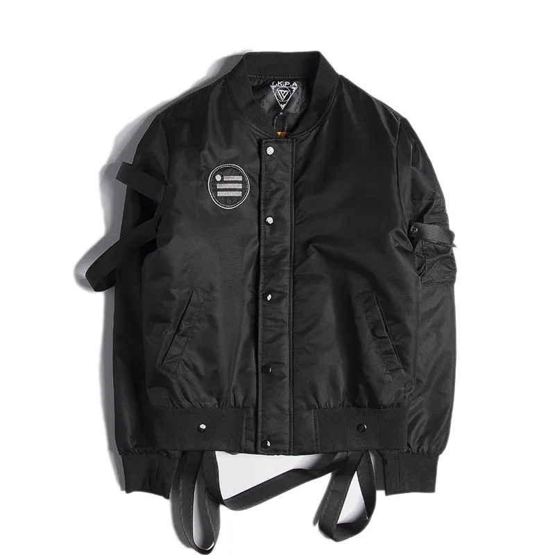 Online NEUE schwarz straße Hiphop Militär Oberbekleidung Jacke UNS Armee MA1 BOMBER Jacken Männer Winter Warme Motorrad Epaulet Mantel