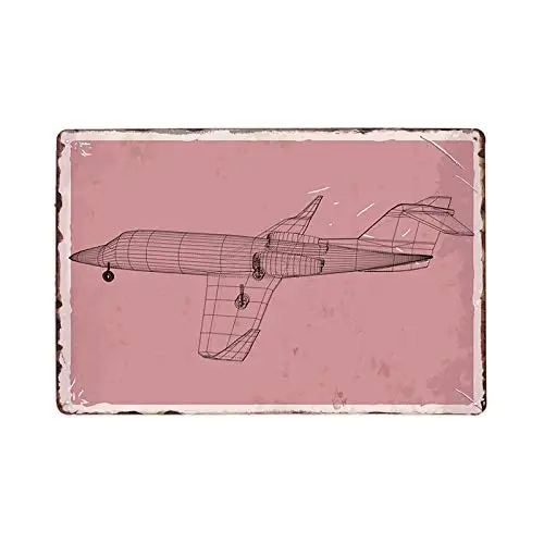 Винтажный металлический плакат с изображением самолета 8x12 дюймов | Дом и сад
