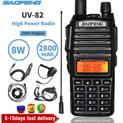 BAOFENG – UV82 Talkie Walkie Véritable, Appareil Émetteur Récepteur FM, 5 W, 8 W, Double Bande, Puissant, Station de Radio CB, Intercom, Portée de 10km 