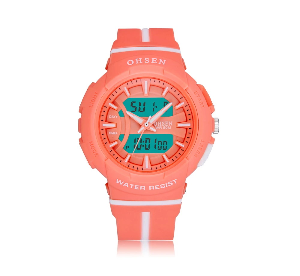 OHSEN новые модные женские спортивные часы мужские кварцевые аналоговые светодиодный цифровые часы мужские военные водонепроницаемые спортивные часы Relogio Masculino