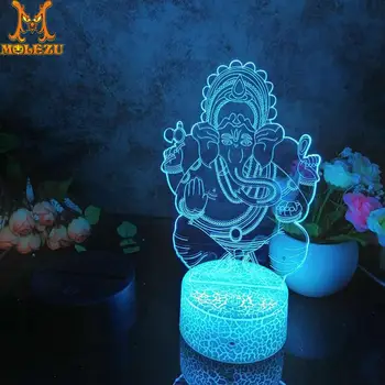 

Molezu Halloween Buddhism1 Pattern 3D Led Night Light Decoration Children Kids Gifts 7 Color Changing Visual Table Lamp