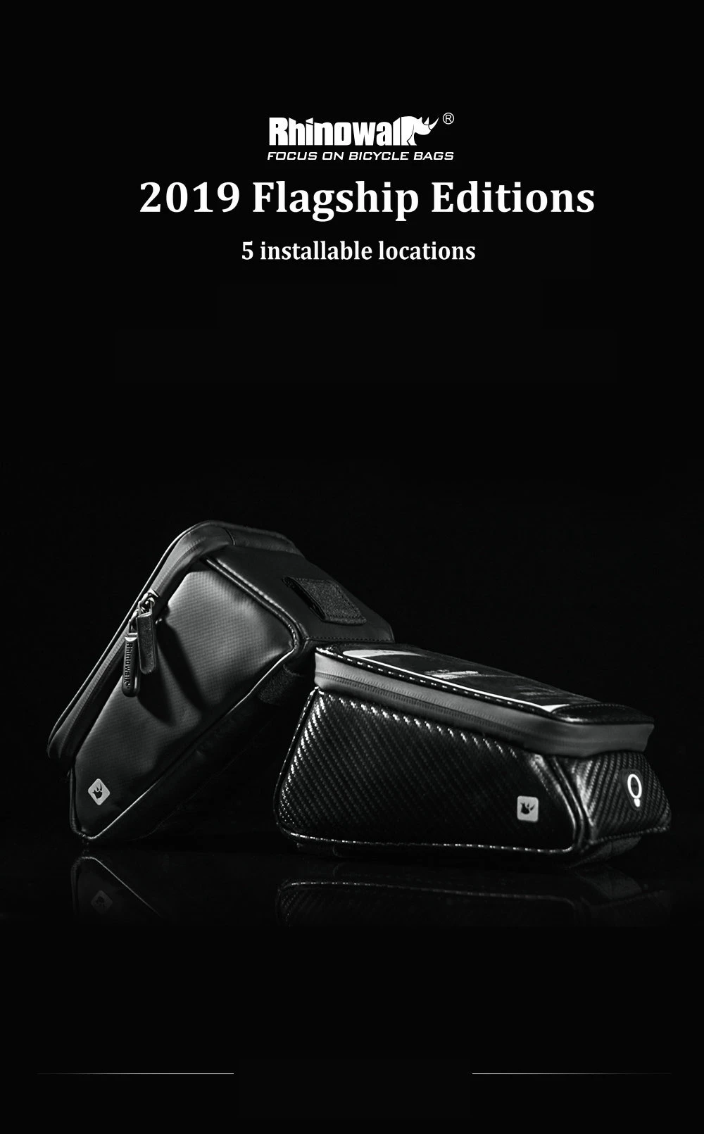 RHINOWALK Bicycle Front Tube Bag Rainproof Touch Screen Cycling Top Front Tube Frame Bags 5.86.0 Phone Case Bike Accessories (1)