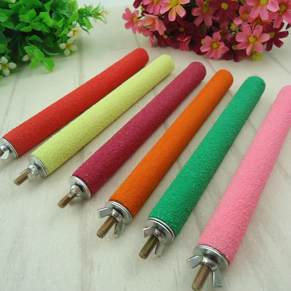 Jaula de juguete para loro de colores para pájaro de Mascota, perchas, soporte de plataforma, juguete para masticar, rechinar la pata, Juguetes Divertidos