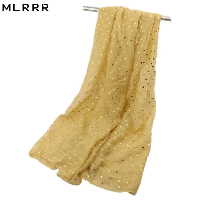 

MLRRR new fashion solid color printing gold and silver small love female long scarf travel holiday big shawl (yellow, denim blue