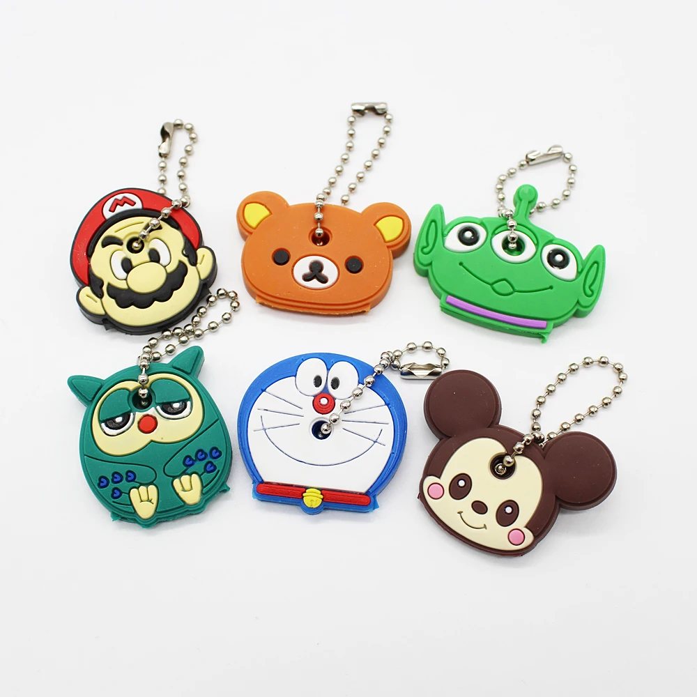 Kawaii защитный чехол для ключей, чехол для управления ключом, пылезащитный чехол, органайзер, мультяшный силиконовый брелок, подвеска, маленький держатель для ключей