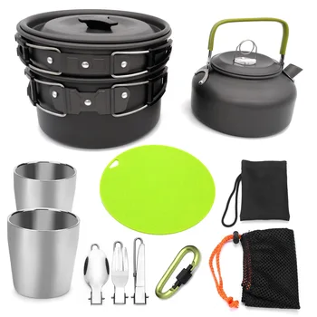 

Outdoor Camping Cookware Set Aluminum Cooking Set Water Kettle Pan Pot Travelling Hiking Picnic BBQ Tableware Camping Equipmen