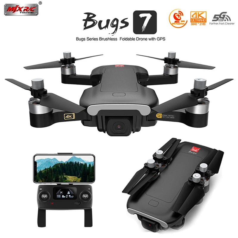 RC Профессиональный gps Дрон MJX Bugs 7 B7 с камерой 4K Wifi FPV Бесщеточный двигатель жеста