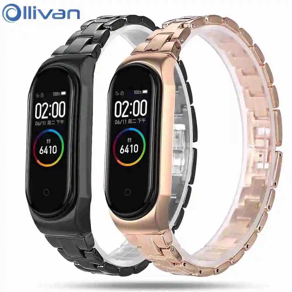 

Strap For Mi Band 3 4 Stainless Steel Watch Band For Xiaomi Mi Band 3 4 Smart BraceletBelt Replaceable Watch Straps For Miband4