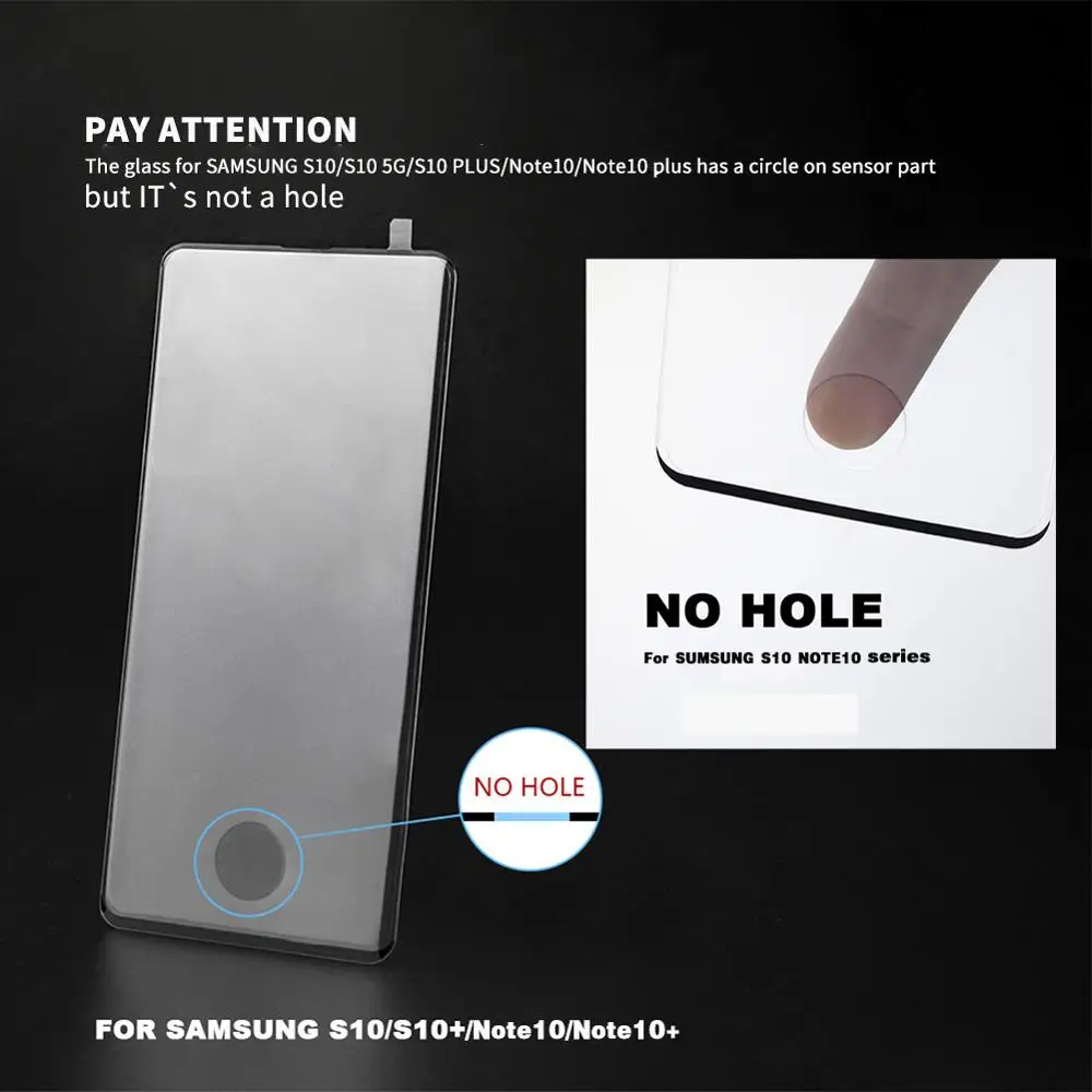 Закаленное стекло 100 шт./лот с полным покрытием для Samsung galaxy S10 PLUS S10E S9 S8 NOTE10 PRO