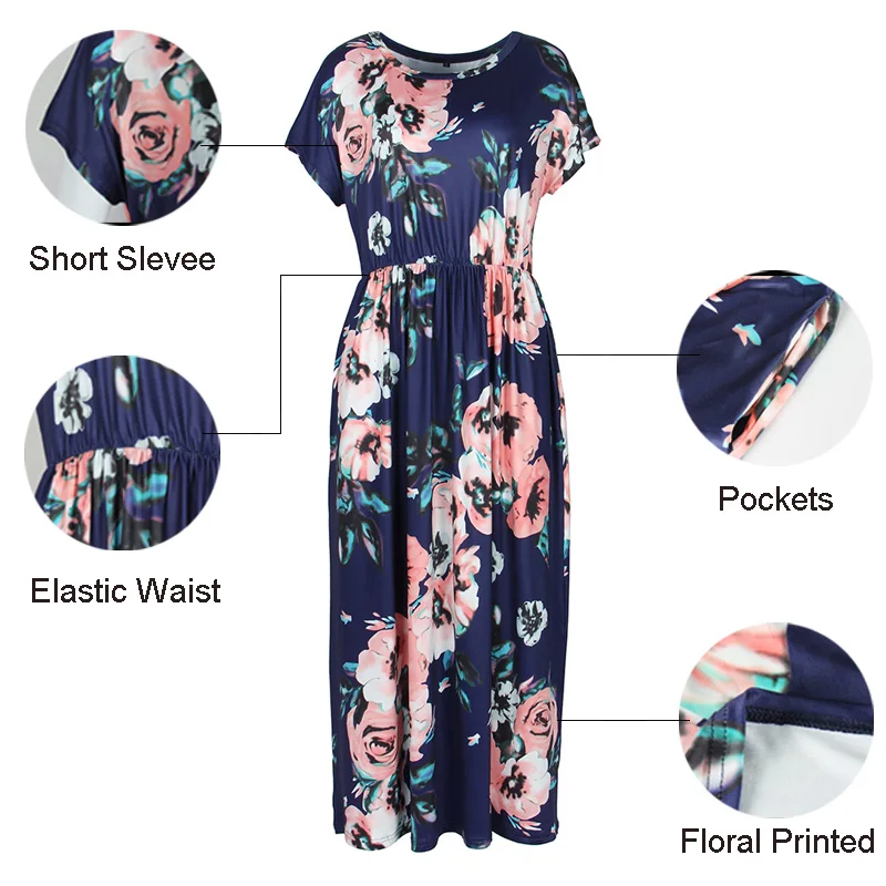Женское платье с цветочным принтом коротким рукавом и рукавом|vestidos plus|dress loosefloral