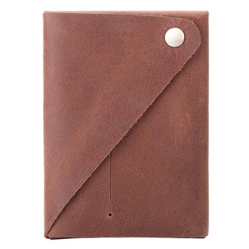 

MISFITS Crazy Horse Leather Money Clip Wallet Men Vintage Slim Card Wallet Male Mini Coin Purse Small Cash Clamp Man Cash Holder