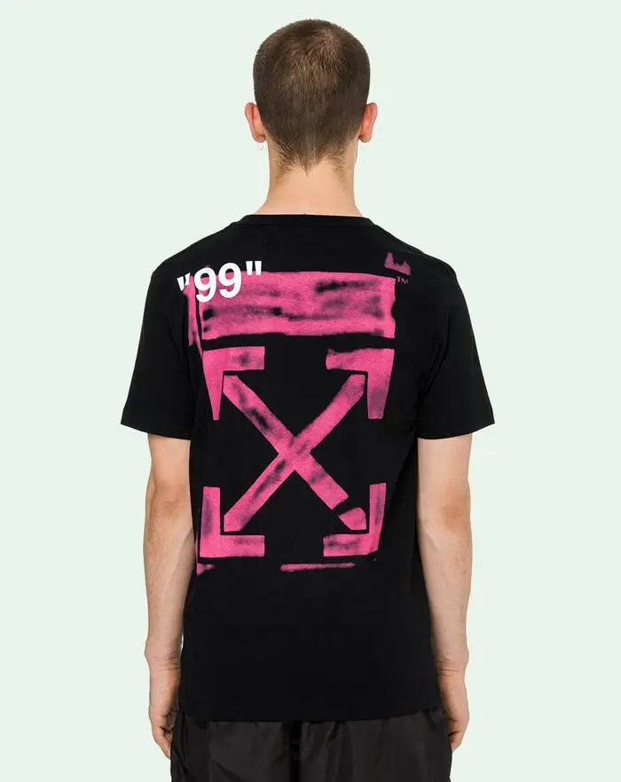 Европейская американская 19SS Off-White OW граффити стрелы пара влюбленных моделей Повседневная модная хлопковая Футболка с круглым вырезом и коротким рукавом