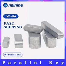 10 adet 3*3 4*4 5*5 6*6 kare ve dikdörtgen anahtarlar GB1096 paslanmaz çelik dübel tahrik mili paralel anahtar HW212(China)